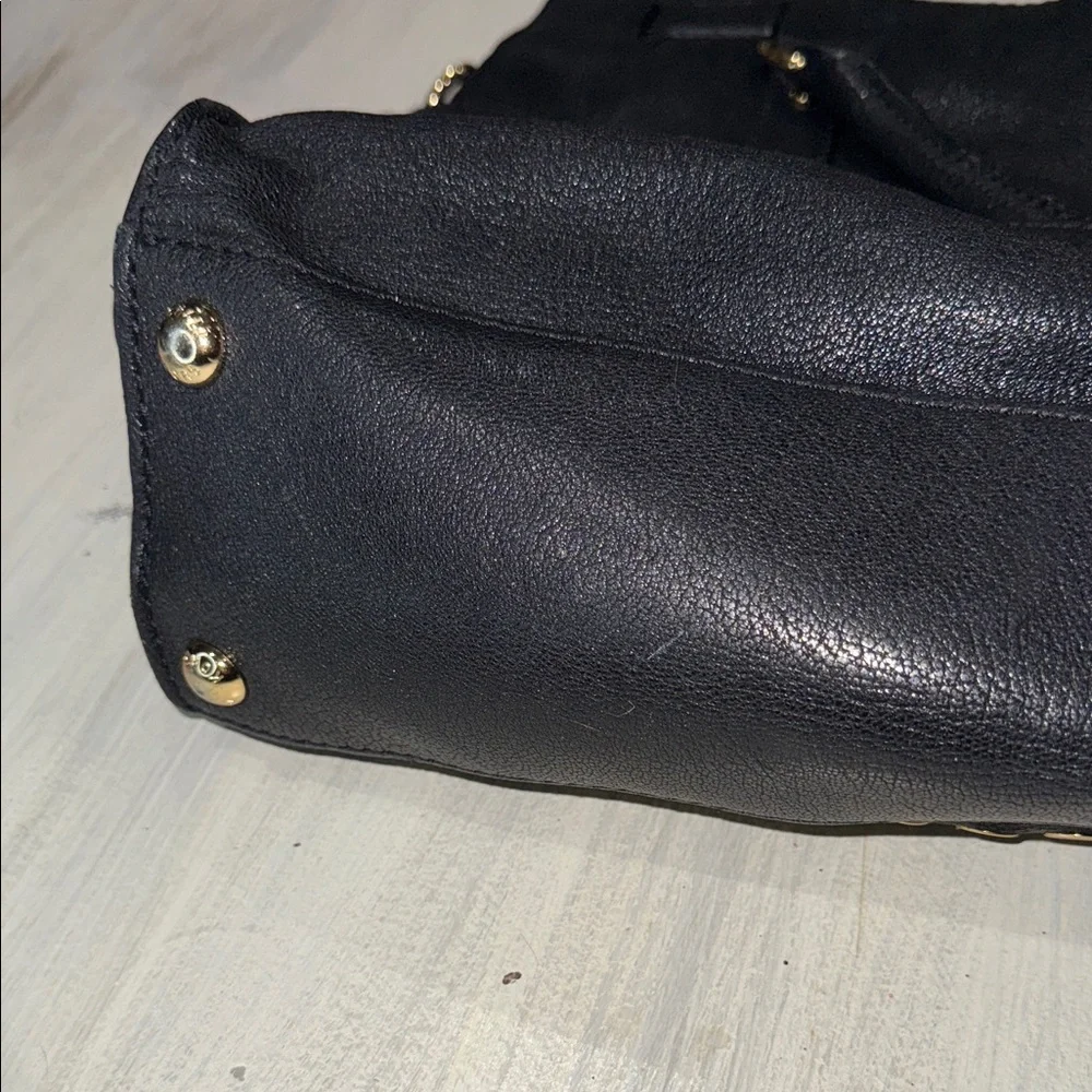 Michael Kors Black Tote with Gold Accents